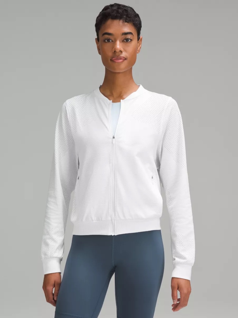 Lululemon Swiftly Midweight Full Zip in White/Silver Women’s US 6